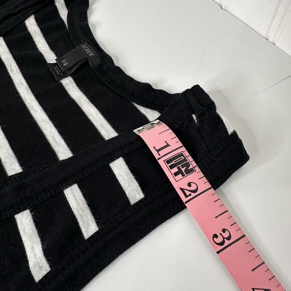 J Crew Striped Maxi Dress Sz XXS Black Gray Racerback Tank Slit Vacation Lounge - Picture 9 of 12